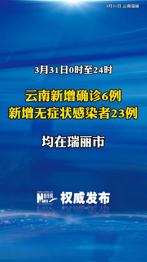 3月31日云南新增23例无症状感染者，均在瑞丽市且多为境外输入